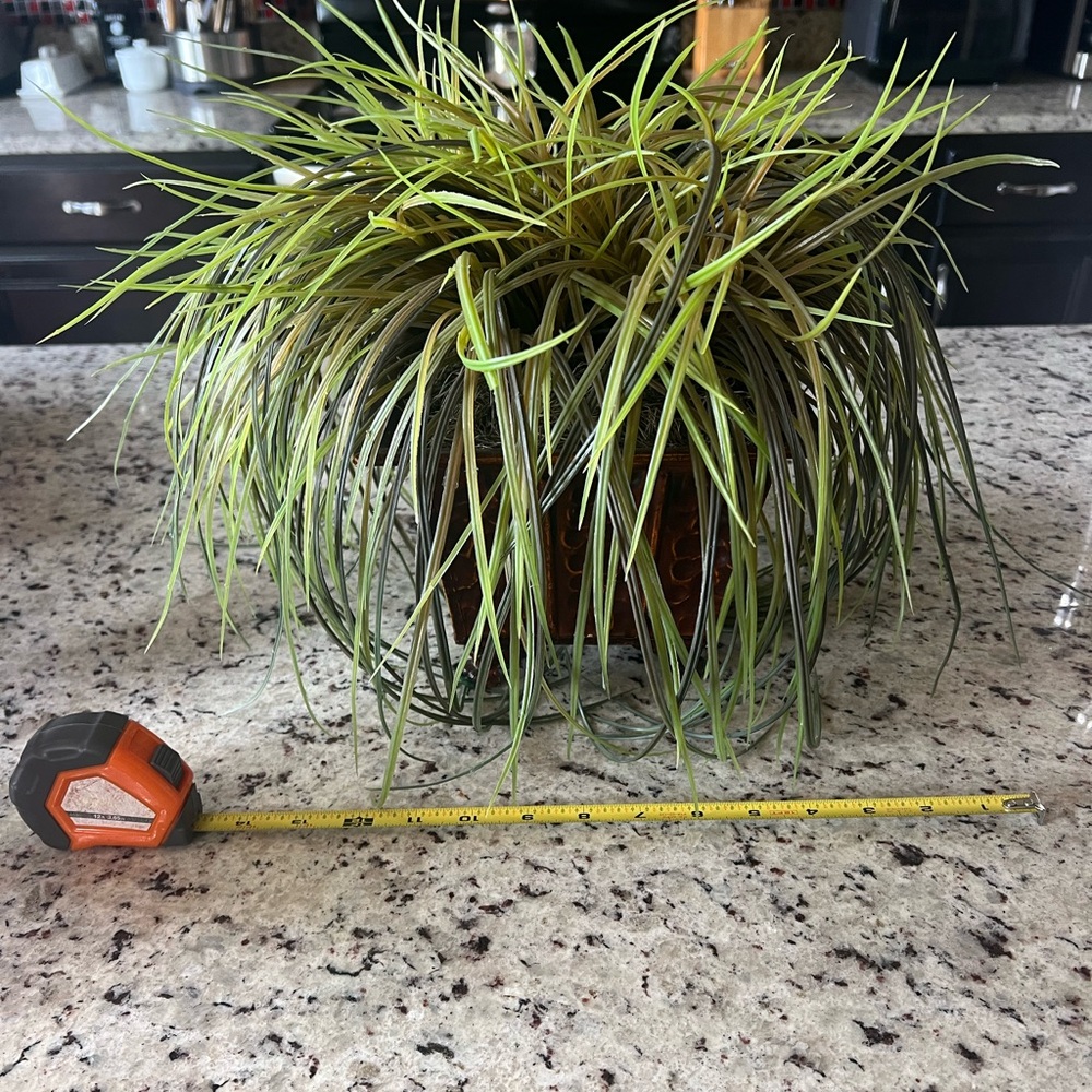 Green Faux Grass in Brown Planter - Picture 7 of 7